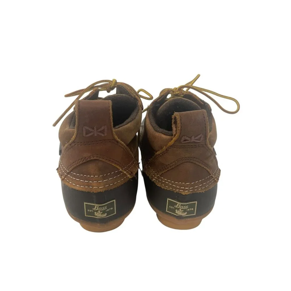 G.H. Bass & Co. Men's‎ 7M Brown Leather Black Rubber Duck Boots Lace Up